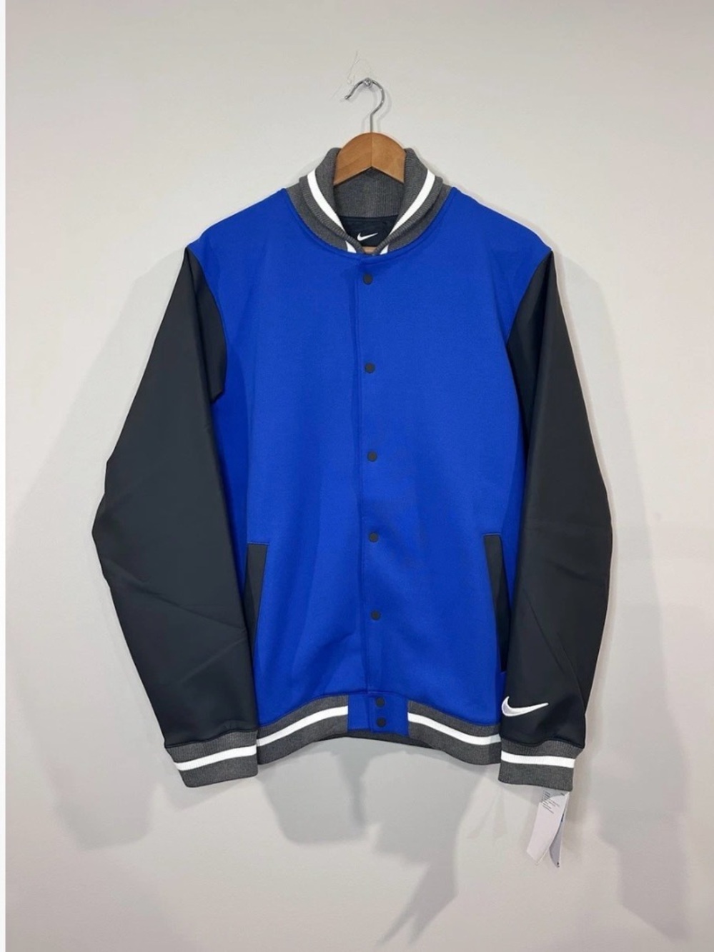 Nike Royal Blue and Black Varsity Jacket
